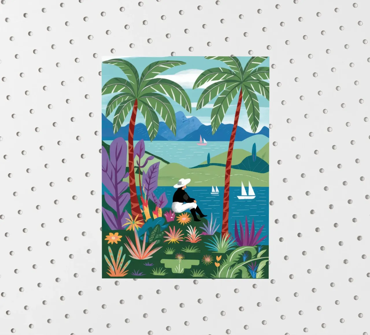 Vue de l'île Sérénité autocollant de Line Fable
