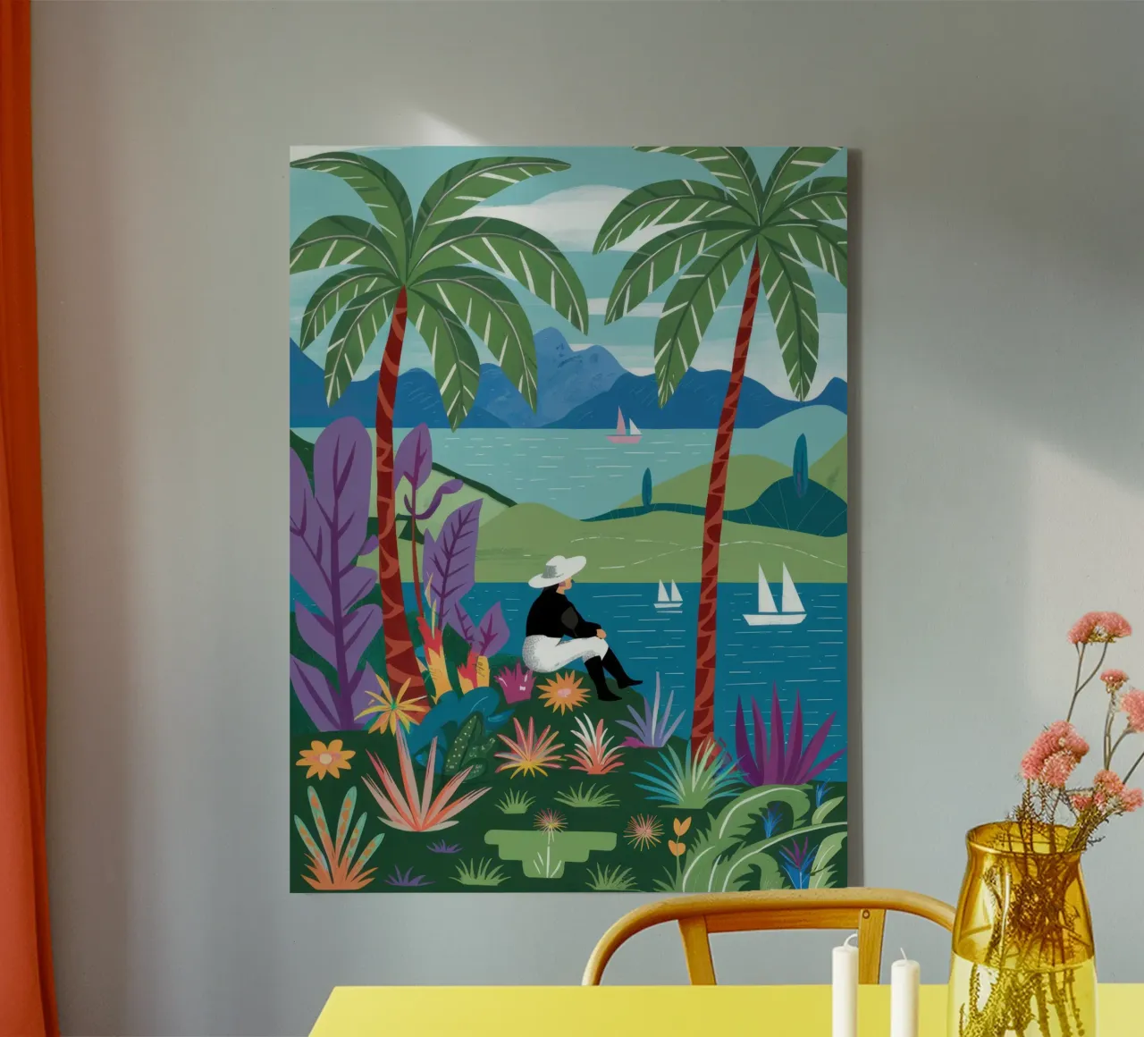 Vue de l'île Sérénité toile avec Caisse américaine de Line Fable