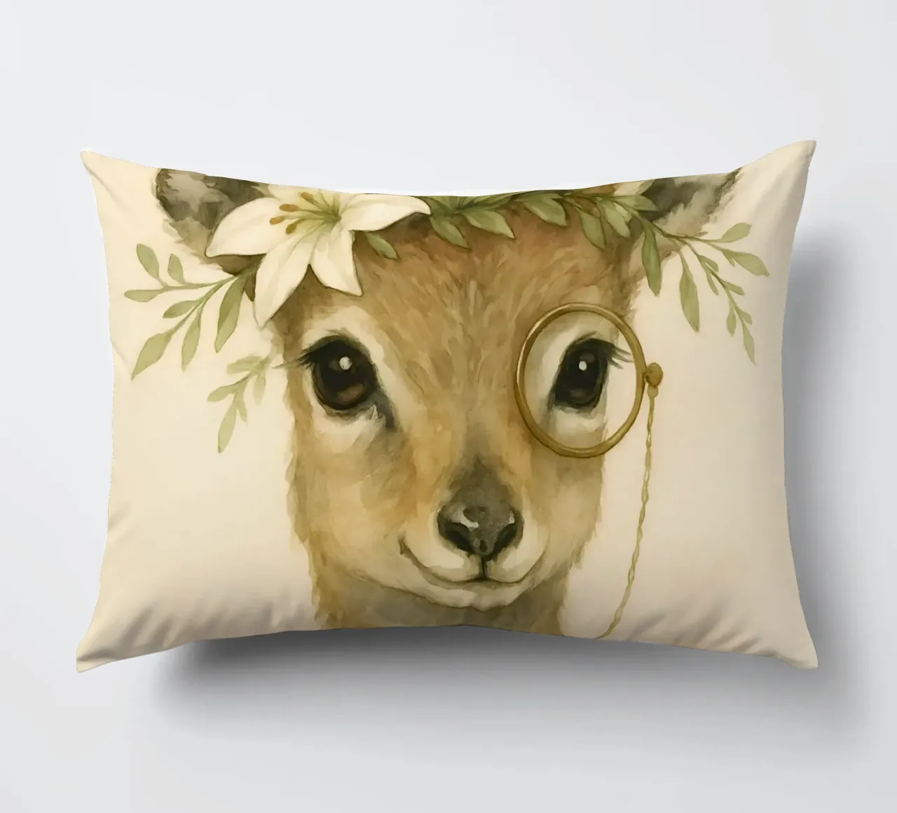 Lily Whimsy: The Noble Fawn decorative cushion by Graceful Desine