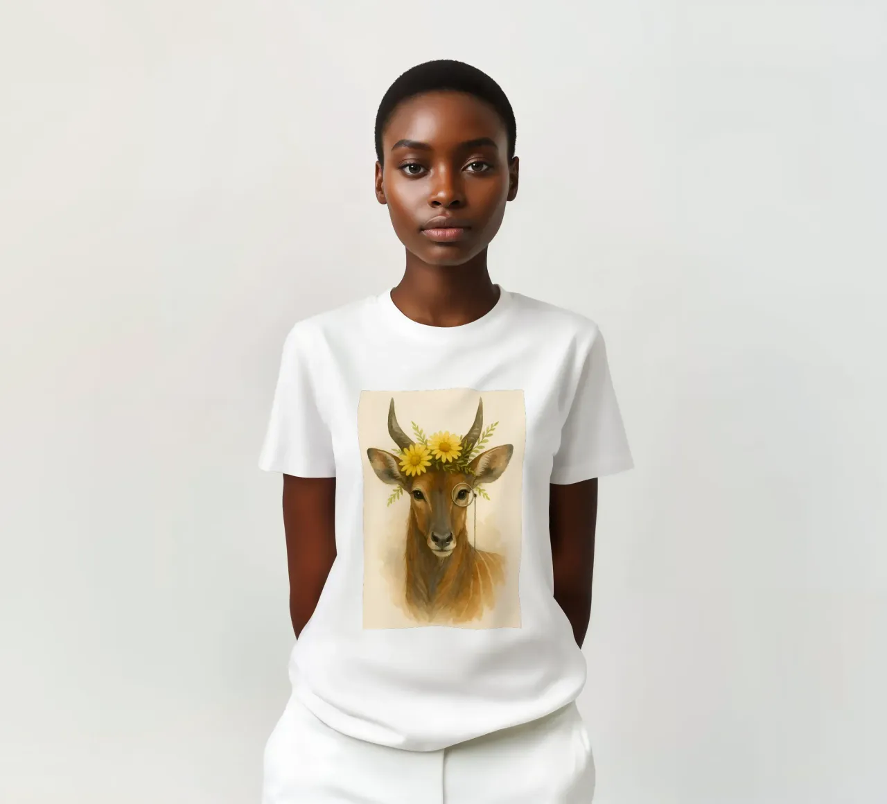 Sguardo d'oro: L'antilope regale t-shirt da Graceful Desine