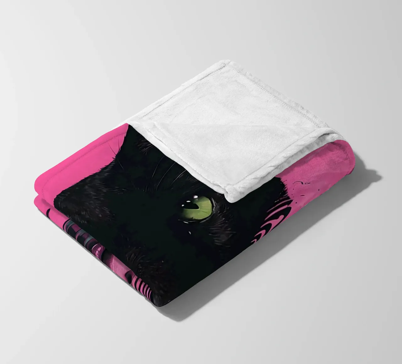 Cat and Woman in Pink Water fleece blanket by 🥝 KIWI STORE