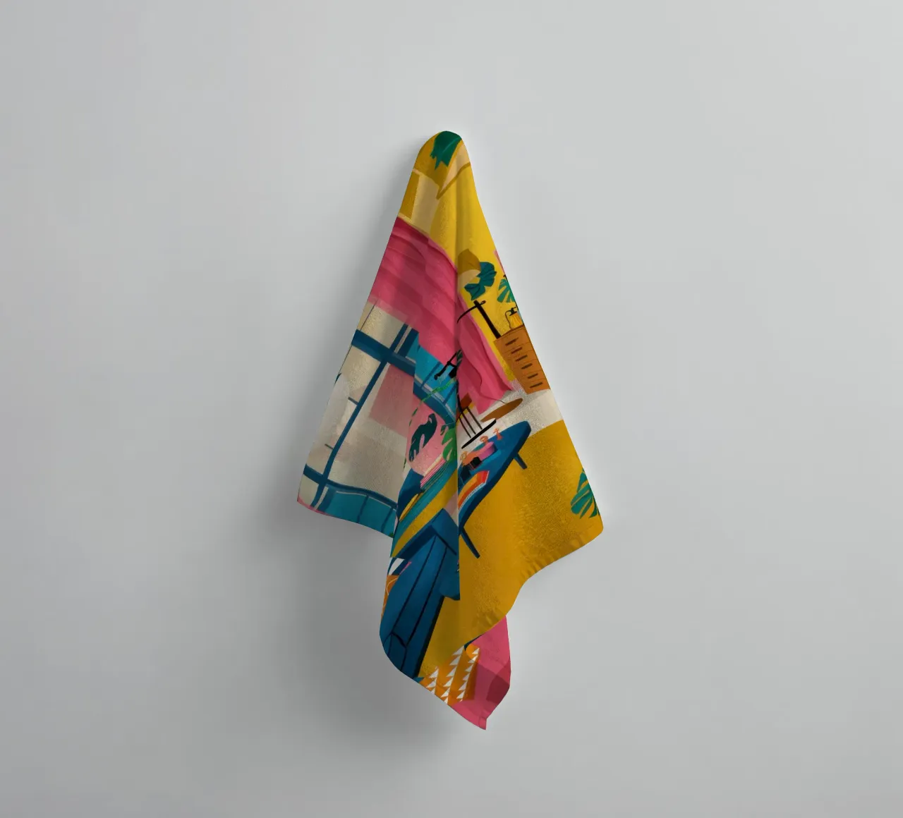 Levendig heiligdom badhanddoek van Line Fable