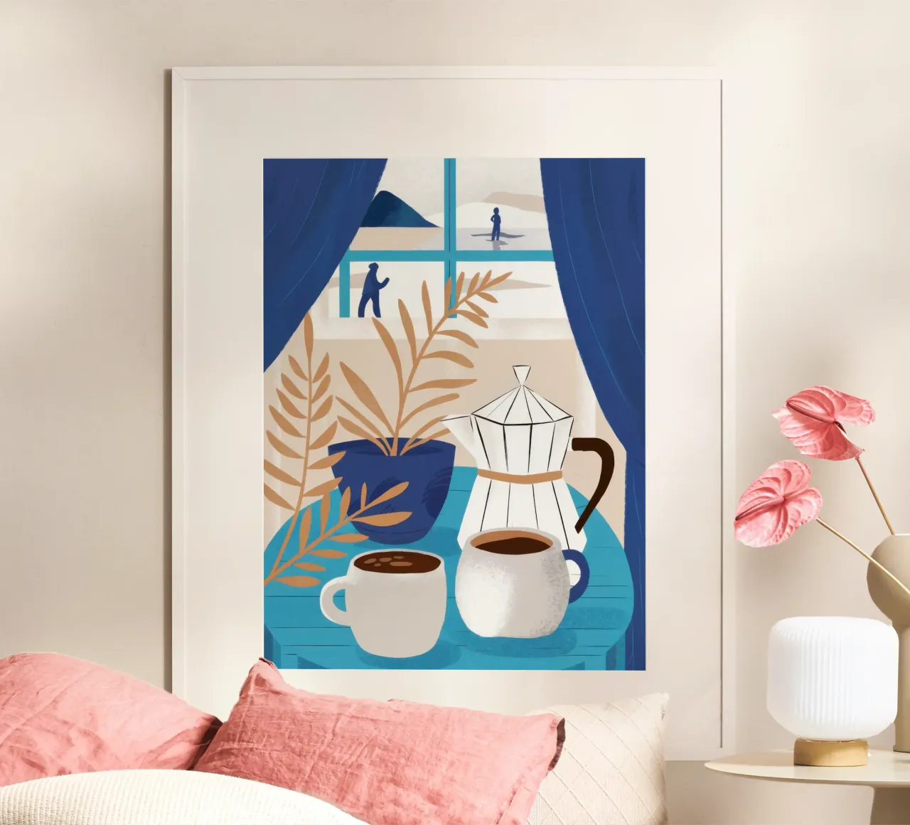 Sunlit Window Coffee poster by Obs Canvas