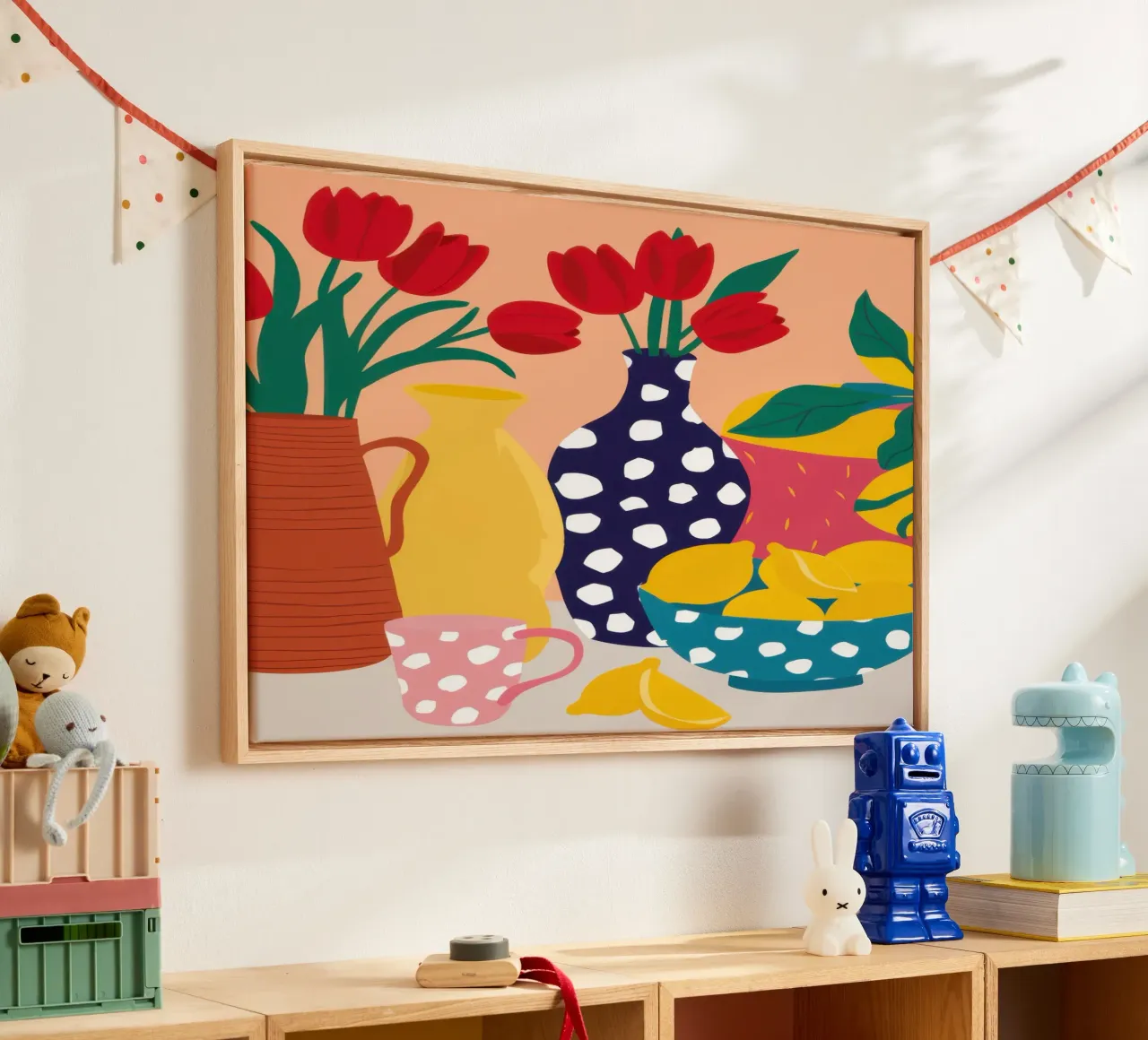 Tulpen Stilleven canvas met Baklijst van Gaia Viesta