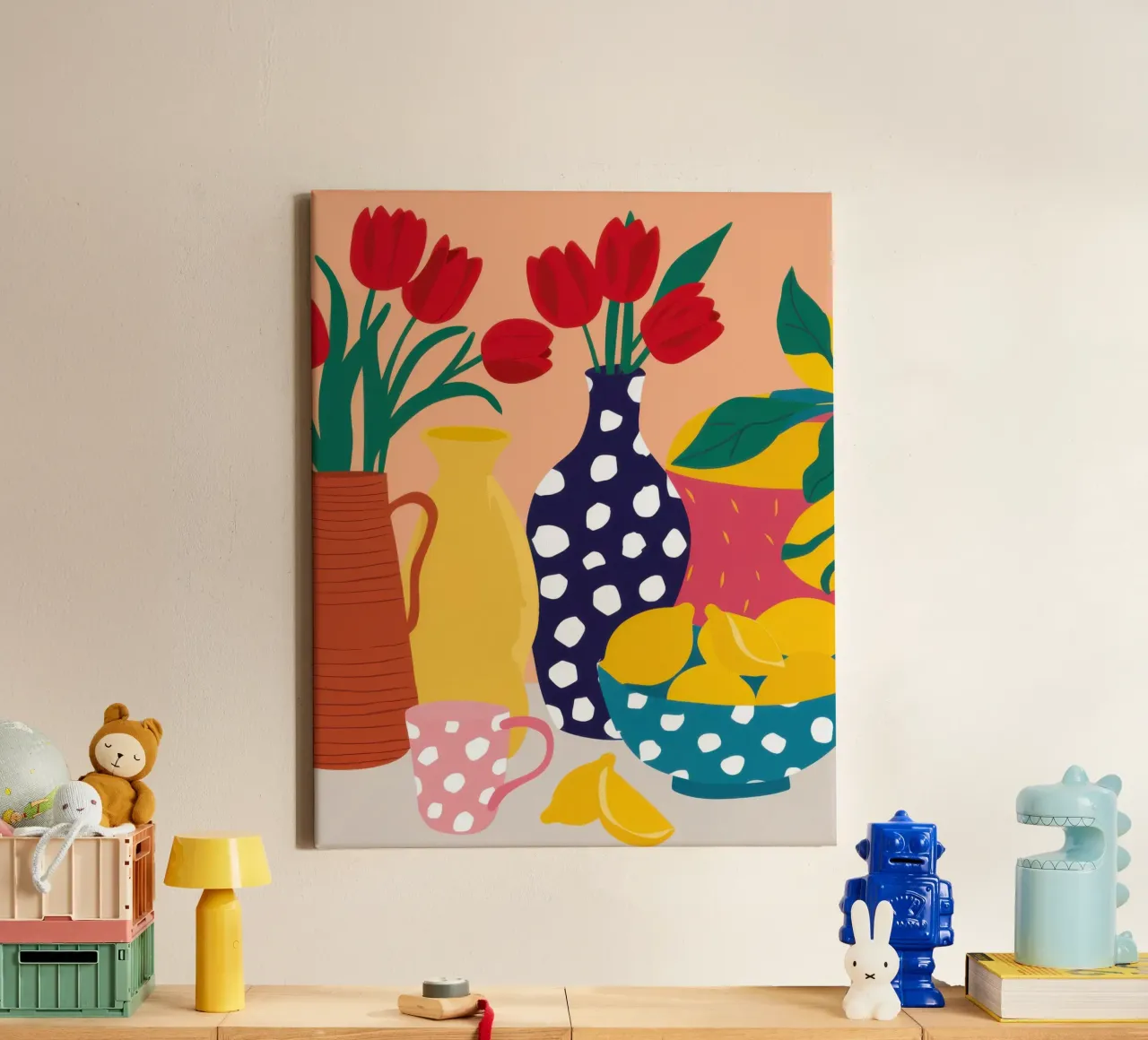 Tulpen Stilleven canvas met Baklijst van Gaia Viesta