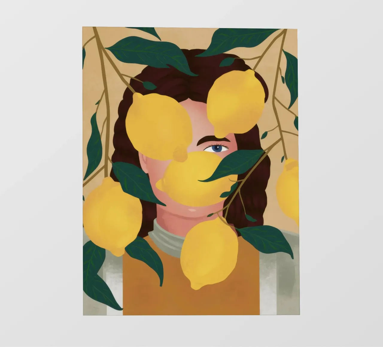 Ritratto dello sguardo di Lemony telo in pvc da Line Fable