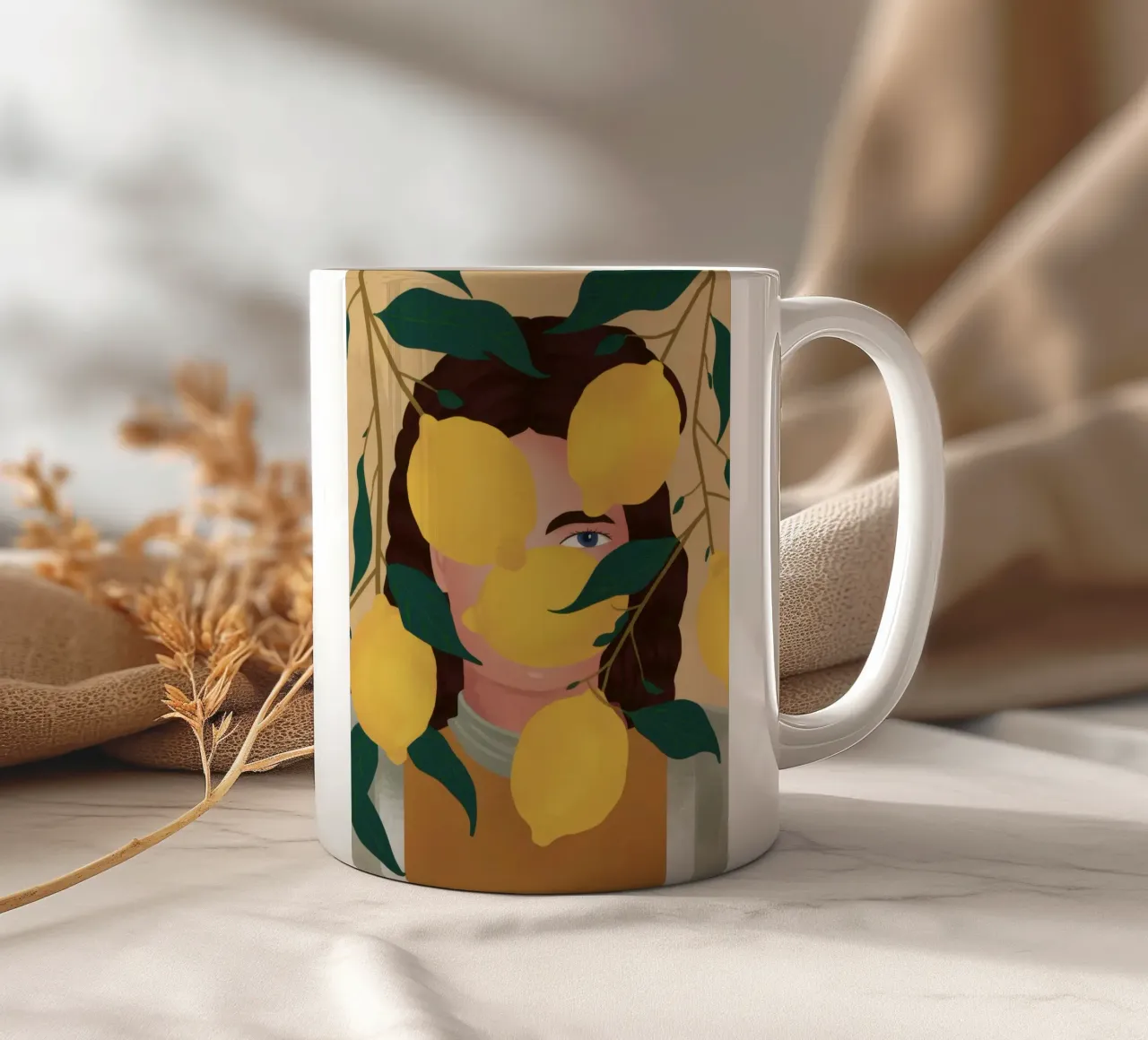 Ritratto dello sguardo di Lemony tazza in ceramica da Line Fable