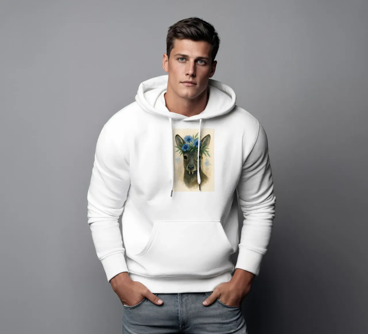 Zanna Dapper e Fiore Blu felpa con cappuccio da Graceful Desine