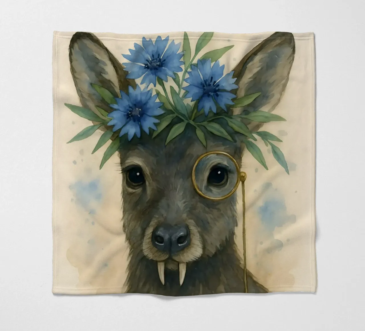 Zanna Dapper e Fiore Blu coperta in pile da Graceful Desine