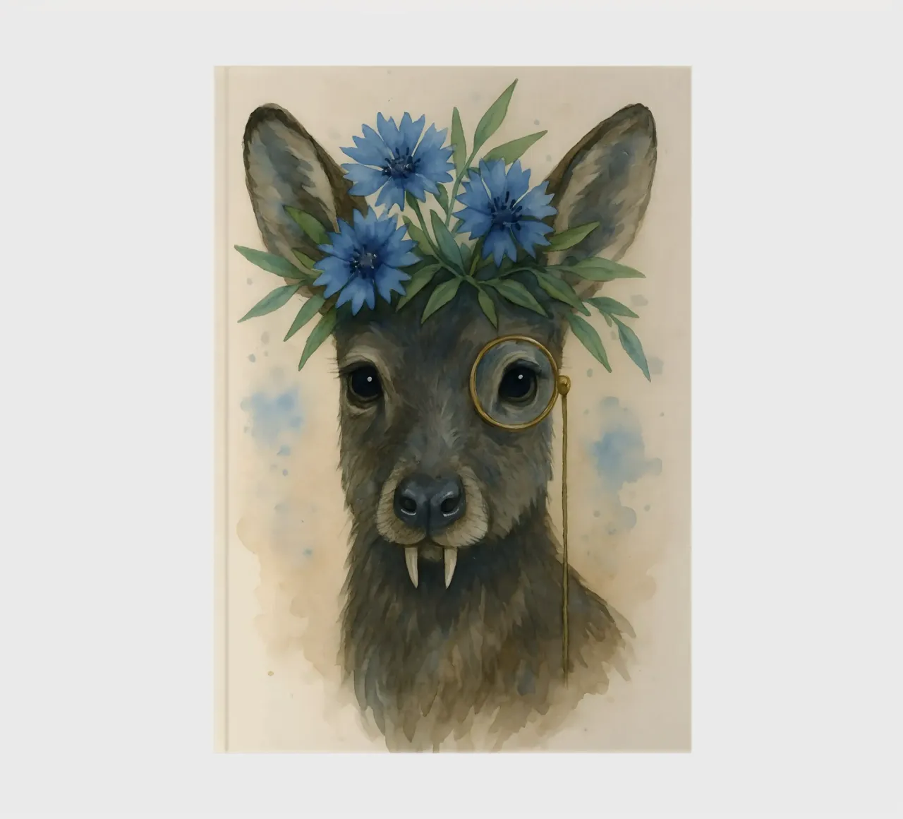 Dapper Fang & Blue Bloom notebook by Graceful Desine