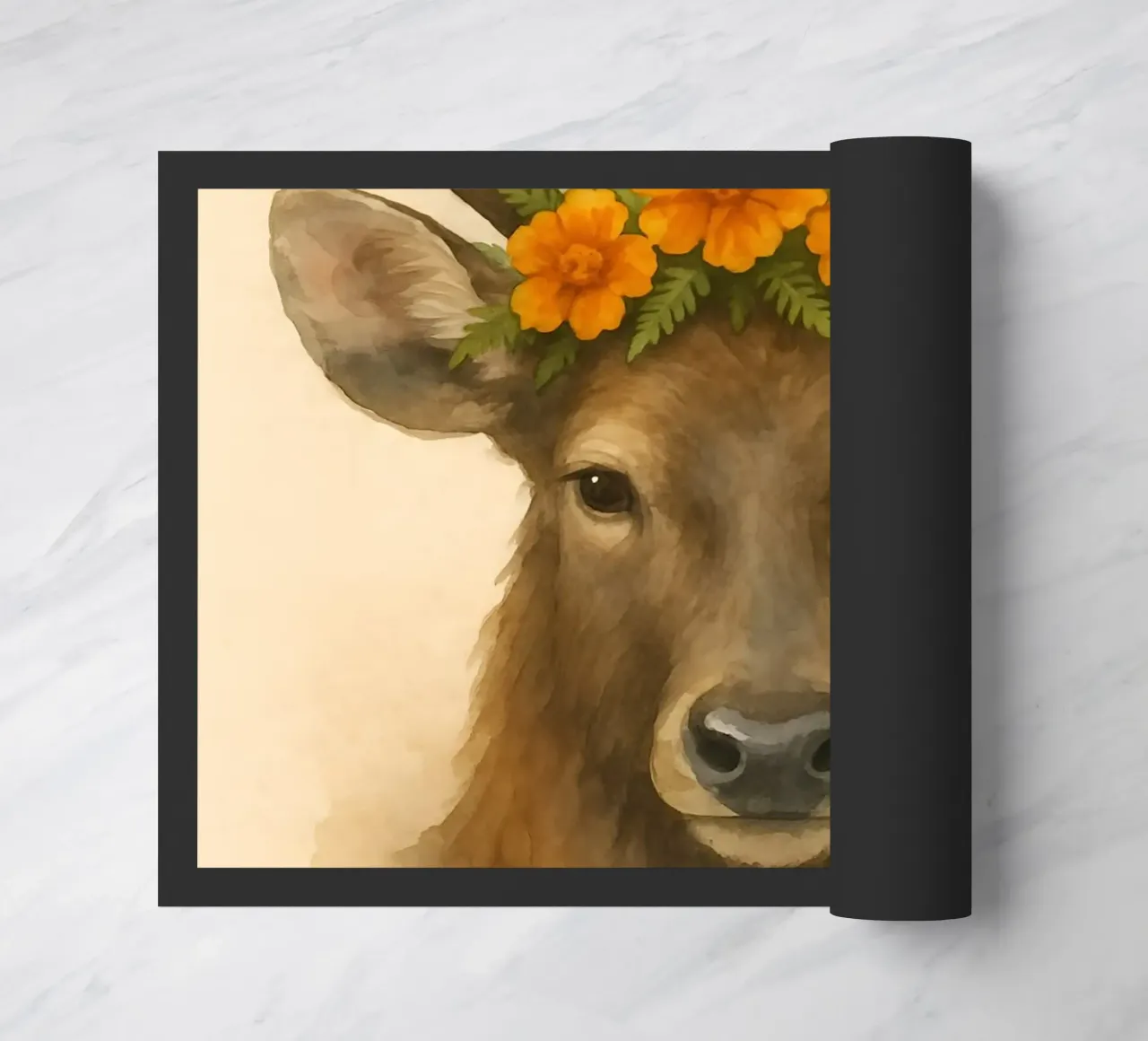 The Gentle Stag of Marigold Manor doormat by Graceful Desine