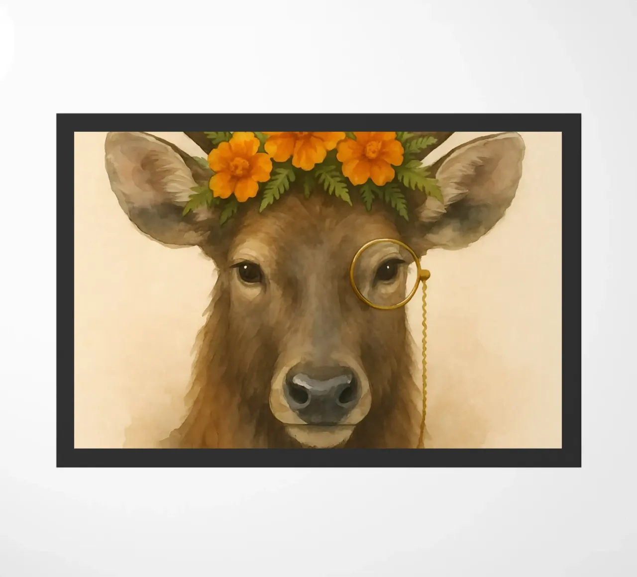 The Gentle Stag of Marigold Manor doormat by Graceful Desine
