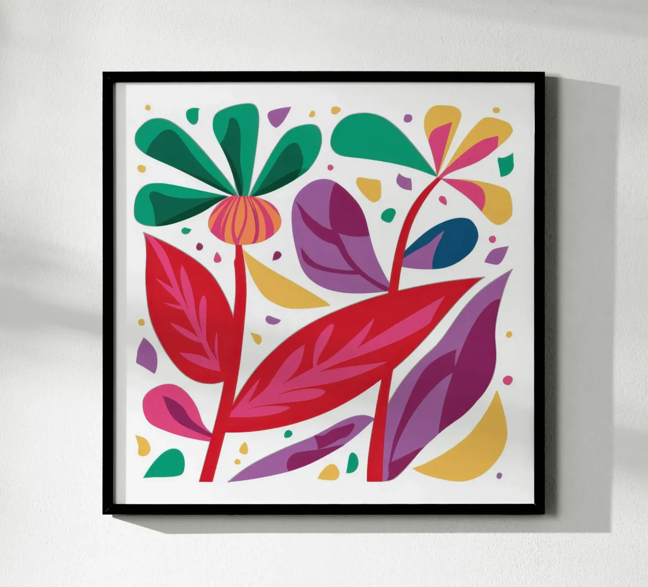 Foglie tropicali radiose poster con telaio in plastica da Thistle Bloom