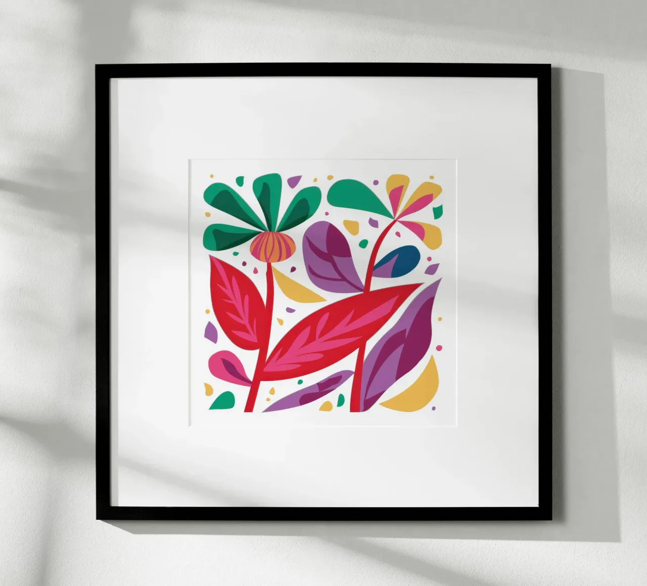 Foglie tropicali radiose poster con telaio in plastica da Thistle Bloom