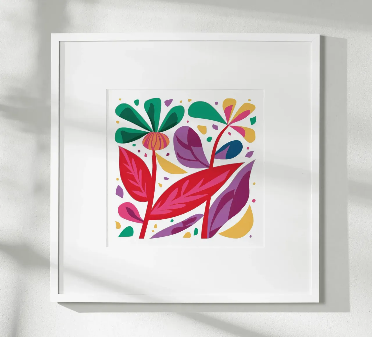 Foglie tropicali radiose poster con telaio in plastica da Thistle Bloom