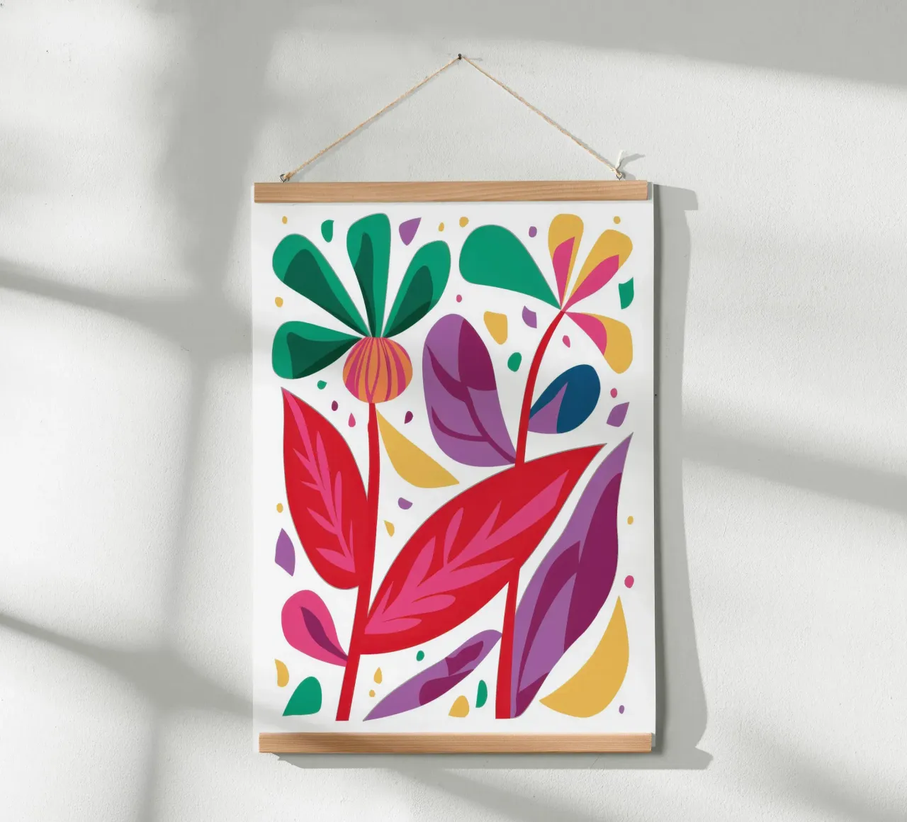 Foglie tropicali radiose poster con telaio in plastica da Thistle Bloom