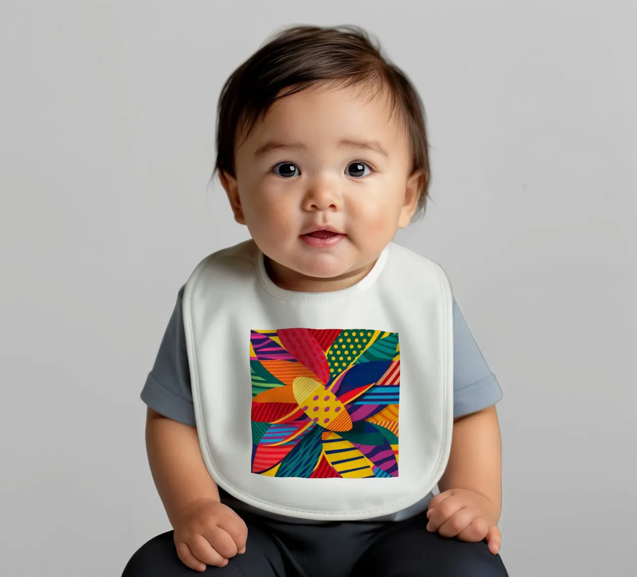 Weven met structuurpatroon baby slabbetje van Line Fable