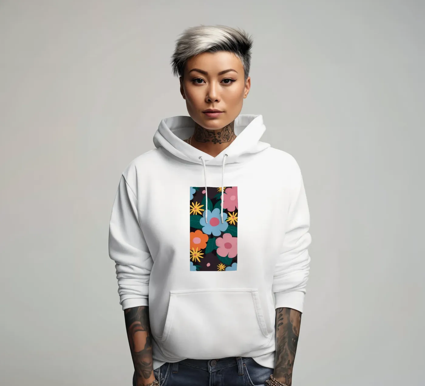 Simple Daisy Pattern hoodie by Obs Canvas