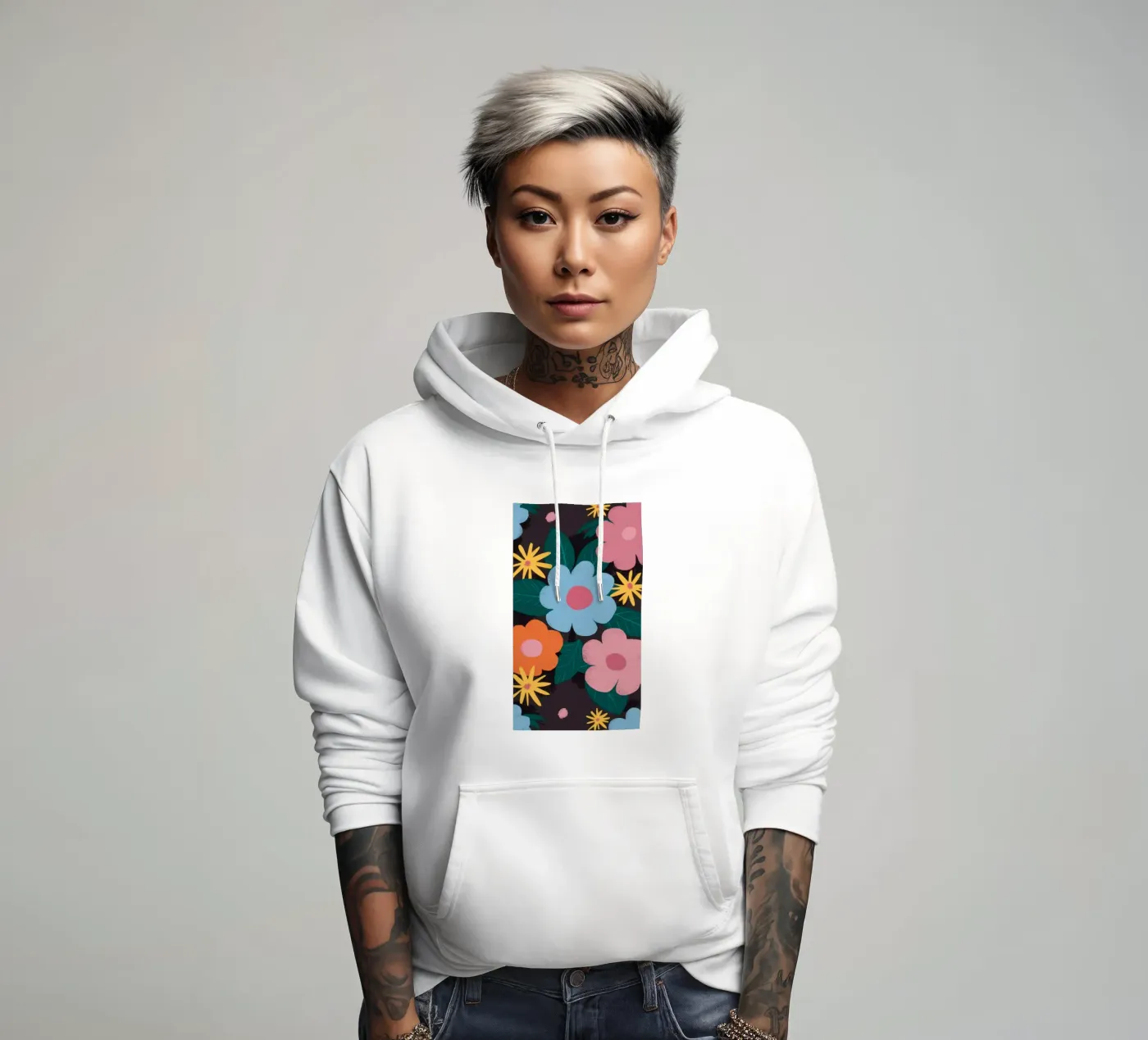 Simple Daisy Pattern hoodie by Obs Canvas