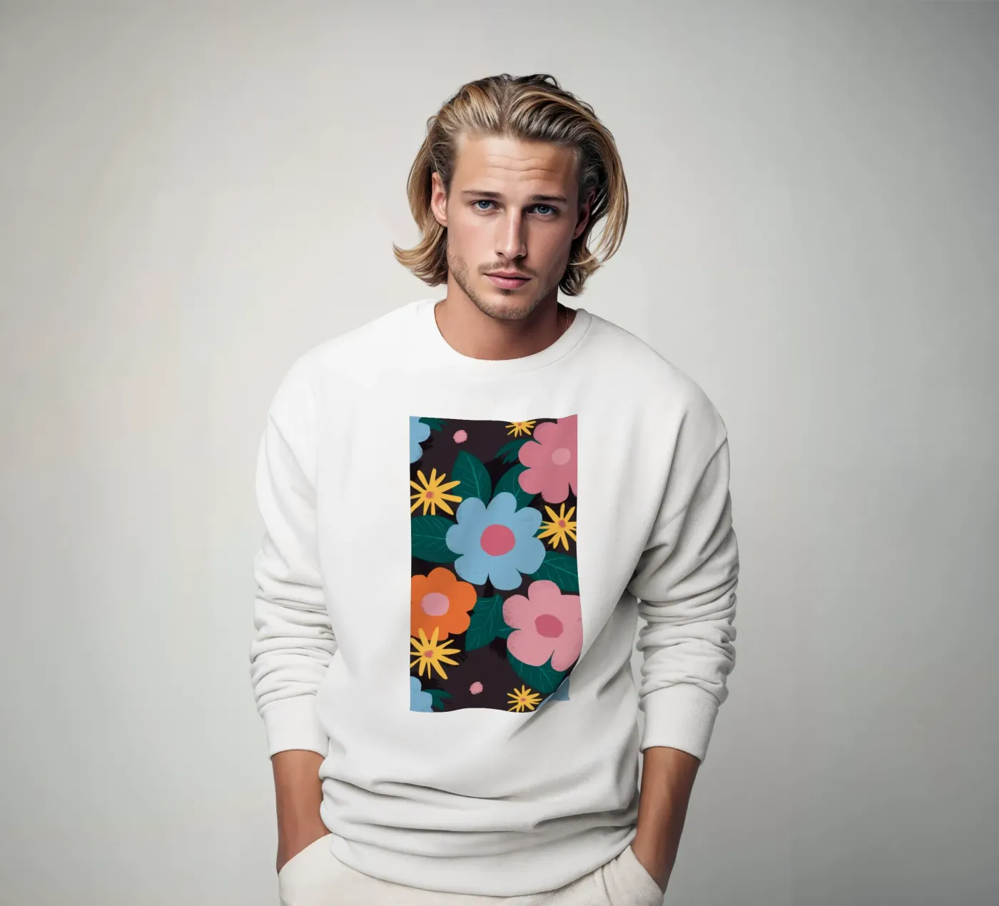 Simple Daisy Pattern sweatshirt by Obs Canvas