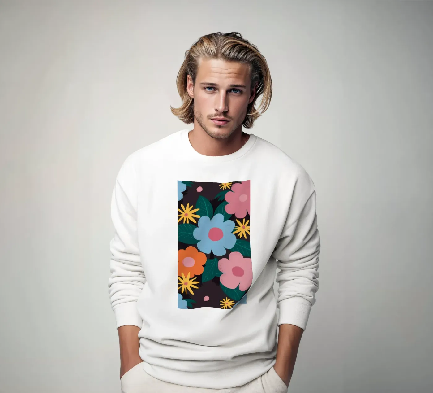 Simple Daisy Pattern sweatshirt by Obs Canvas