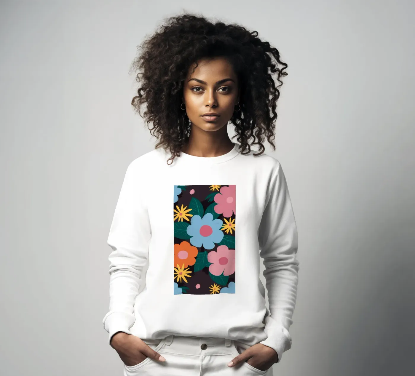 Simple Daisy Pattern sweatshirt by Obs Canvas
