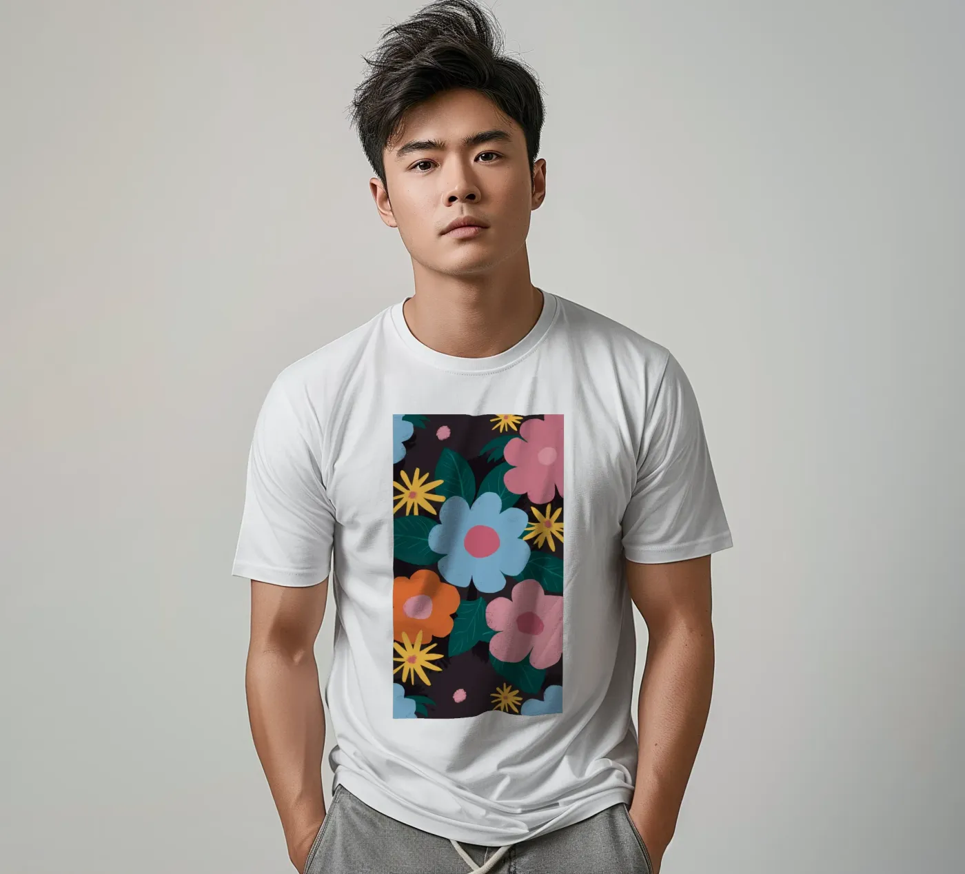 Simple Daisy Pattern t-shirt da Obs Canvas