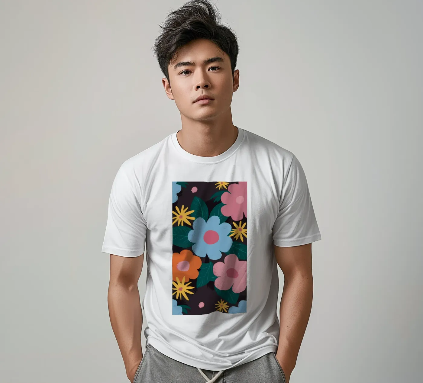 Simple Daisy Pattern t-shirt da Obs Canvas