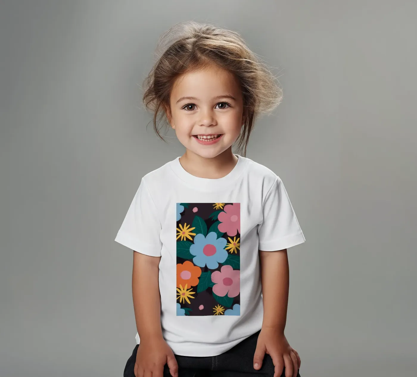 Simple Daisy Pattern kinder t-shirt van Obs Canvas