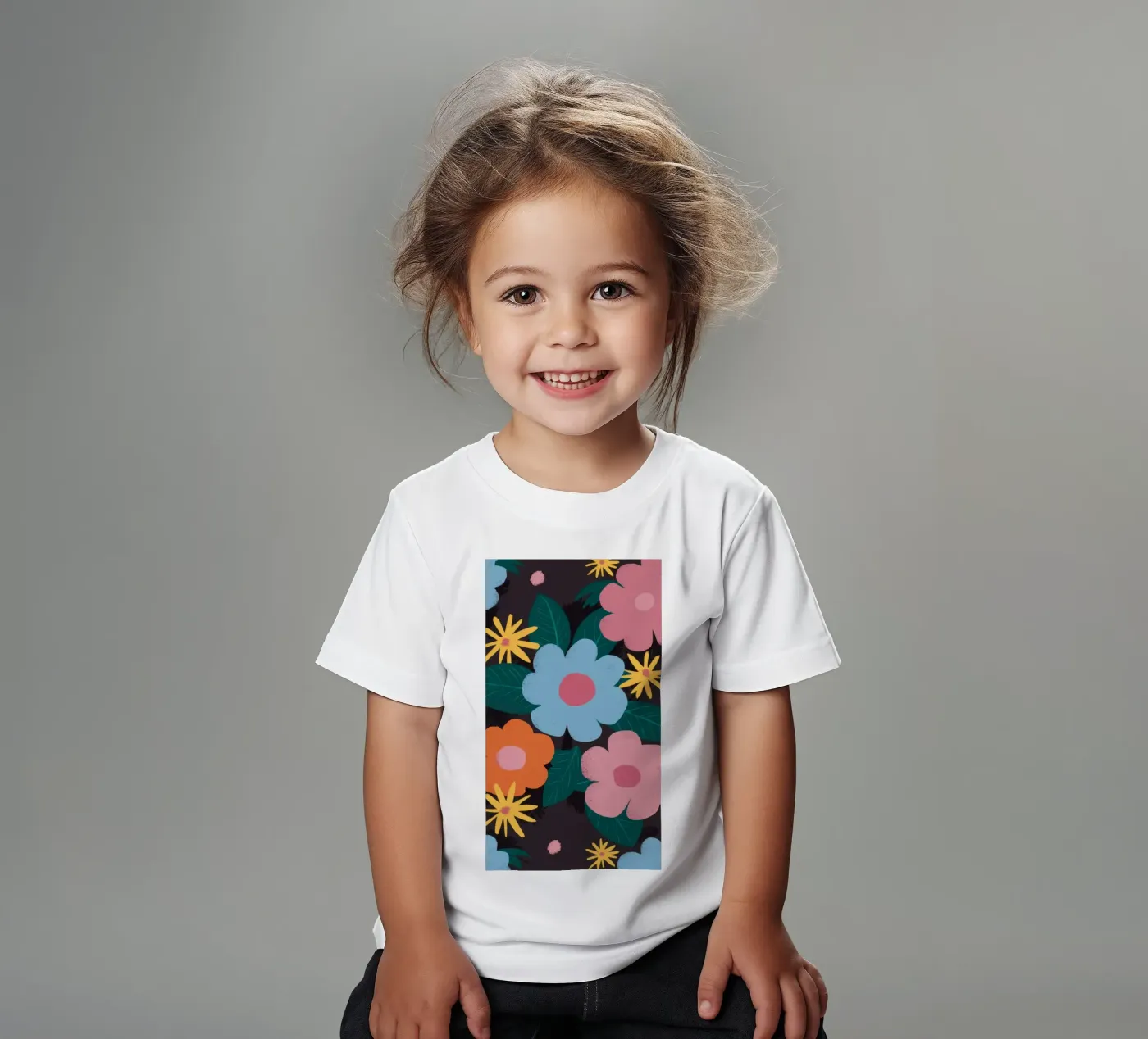 Einfaches Gänseblümchen-Muster Kinder T-Shirt von Obs Canvas