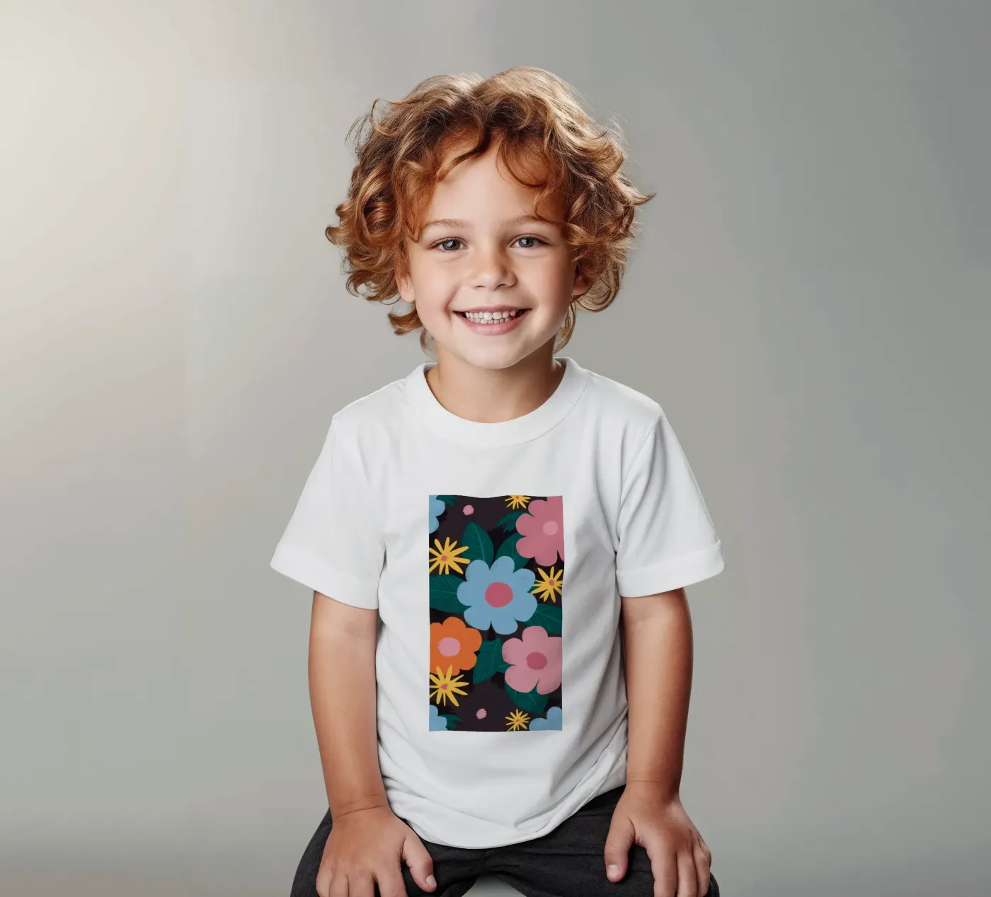 Simple Daisy Pattern kinder t-shirt van Obs Canvas