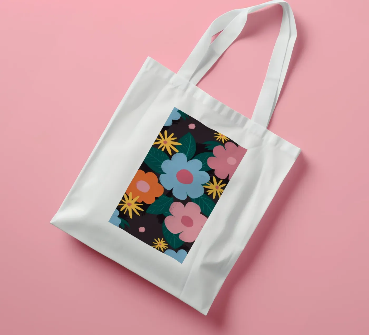 Simple Daisy Pattern tote bag by Obs Canvas
