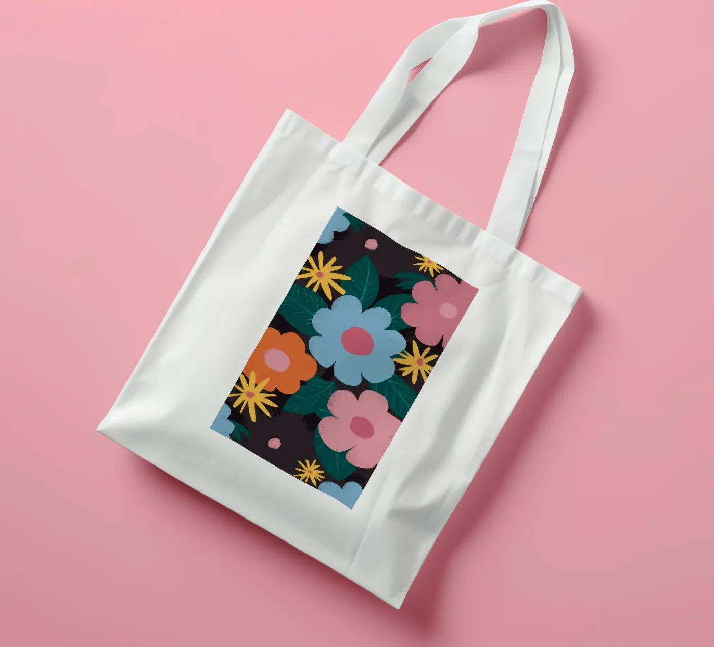 Simple Daisy Pattern tote bag by Obs Canvas
