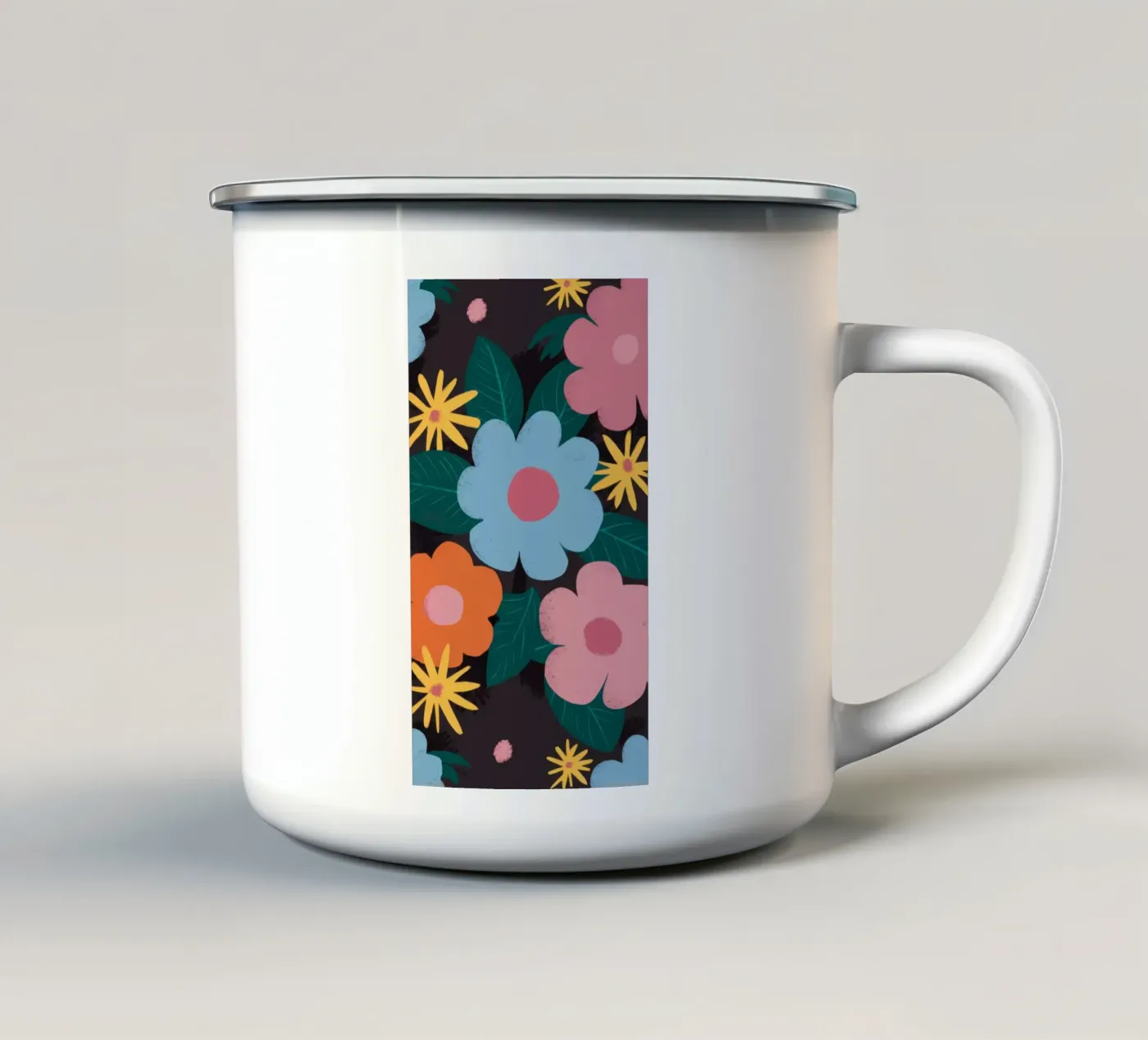 Simple Daisy Pattern enamel mug by Obs Canvas