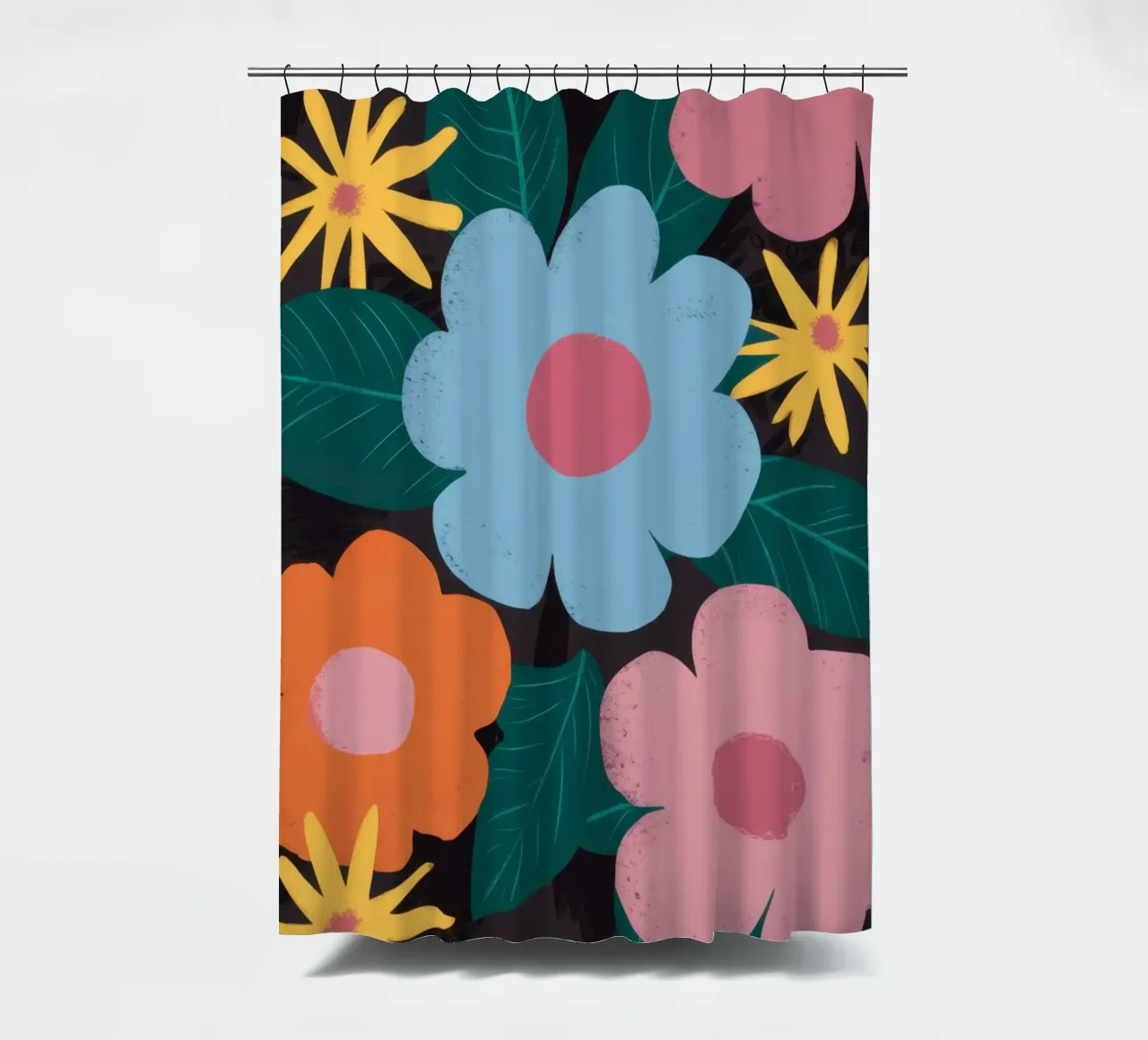Simple Daisy Pattern Duschvorhang von Obs Canvas