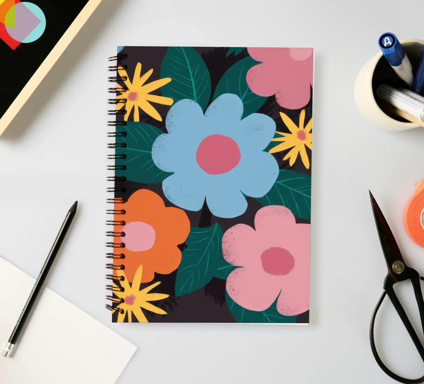 Einfaches Gänseblümchen-Muster Ringbuch von Obs Canvas