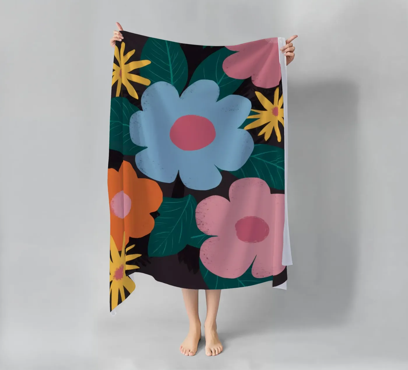Simple Daisy Pattern beach towel by Obs Canvas