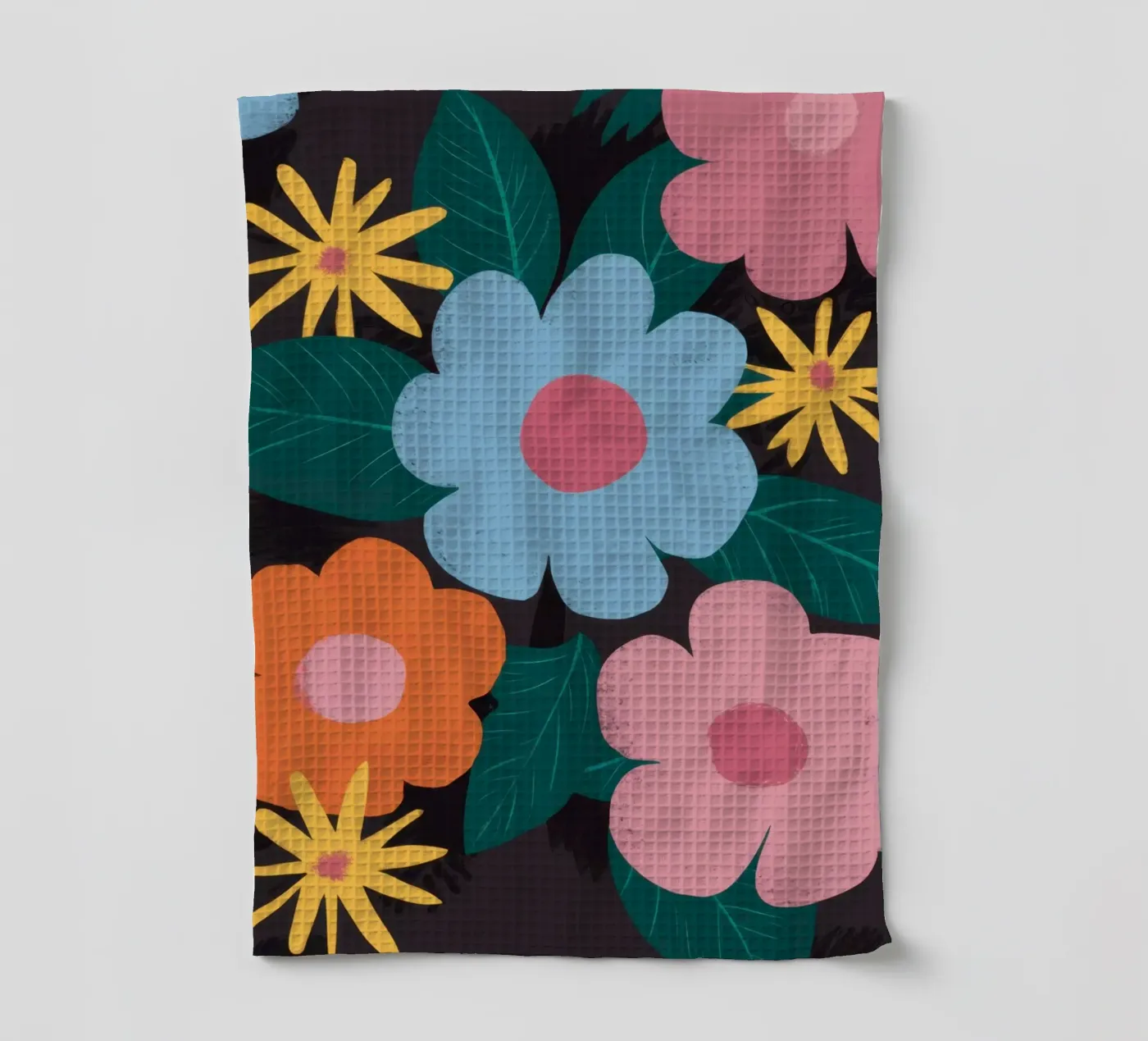 Simple Daisy Pattern theedoek van Obs Canvas