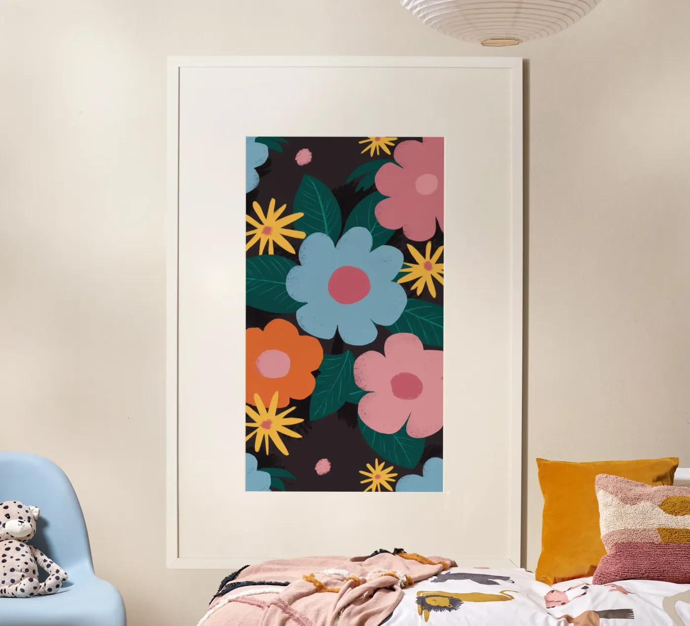 Simple Daisy Pattern poster by Obs Canvas
