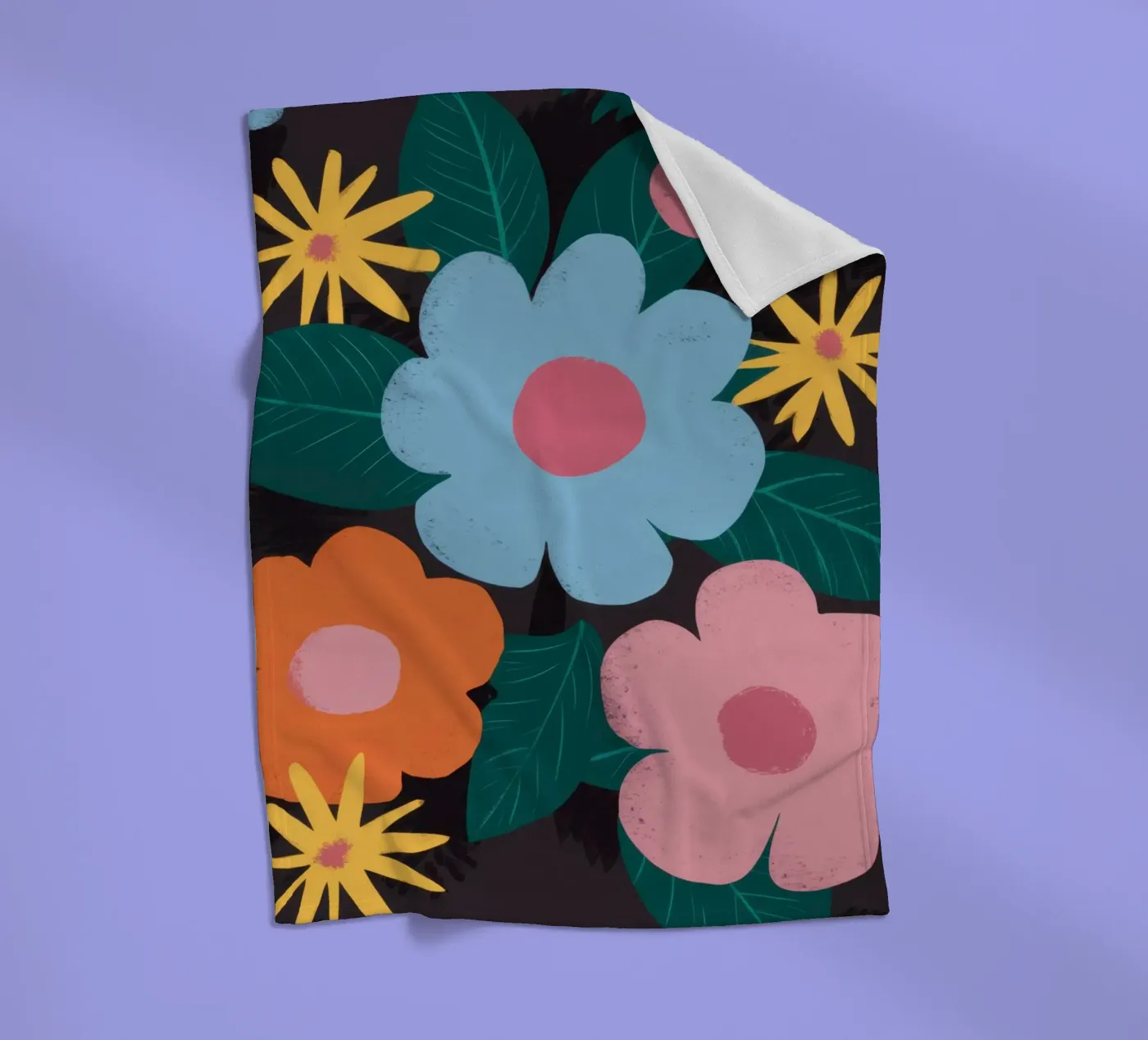 Simple Daisy Pattern Fleecedecke von Obs Canvas