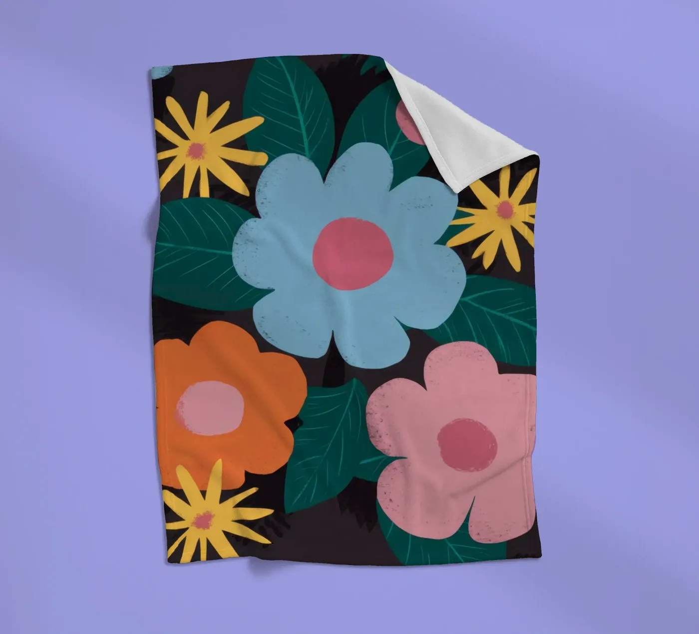 Simple Daisy Pattern fleece blanket by Obs Canvas