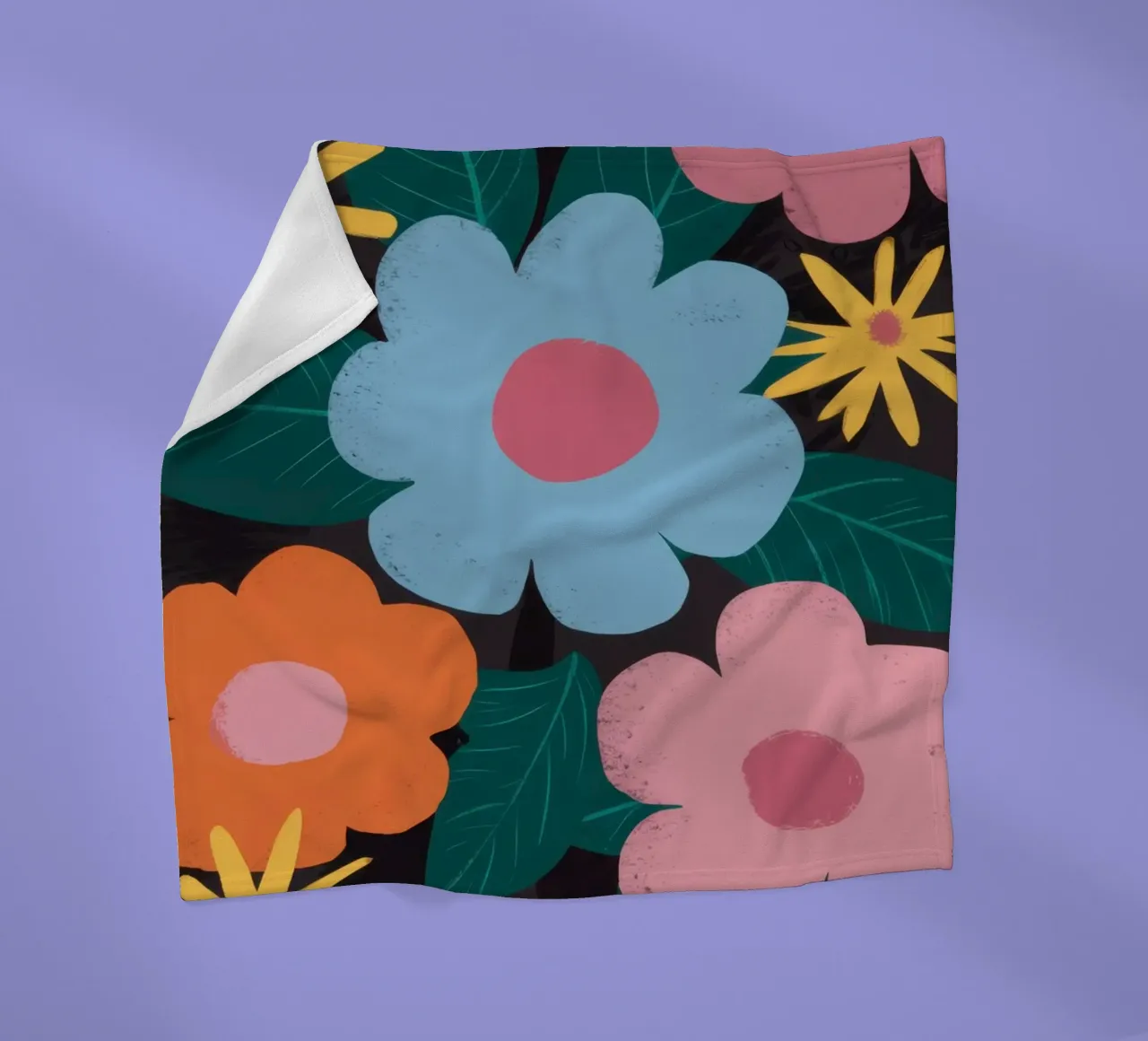 Simple Daisy Pattern fleece blanket by Obs Canvas