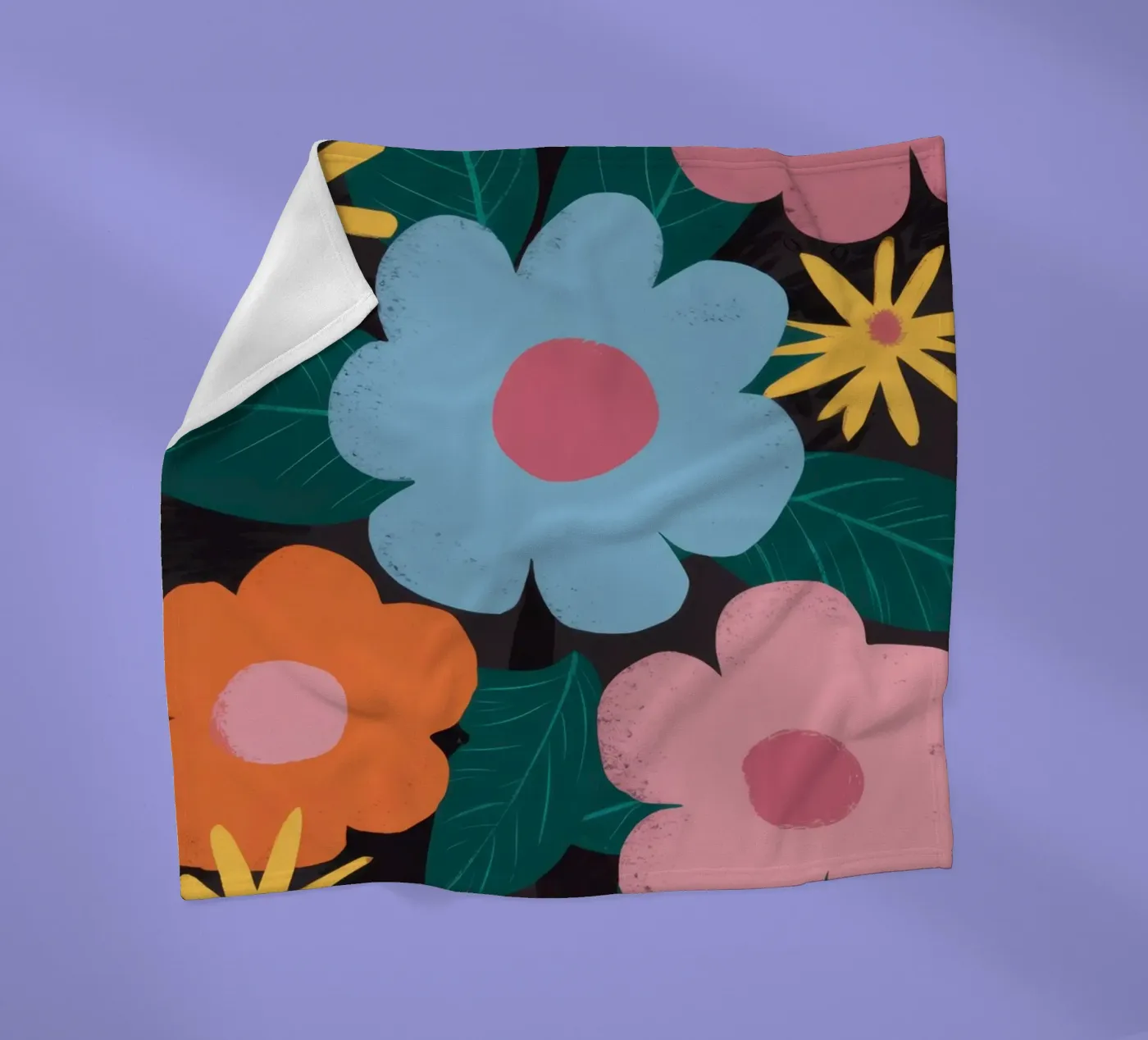 Simple Daisy Pattern Fleecedecke von Obs Canvas