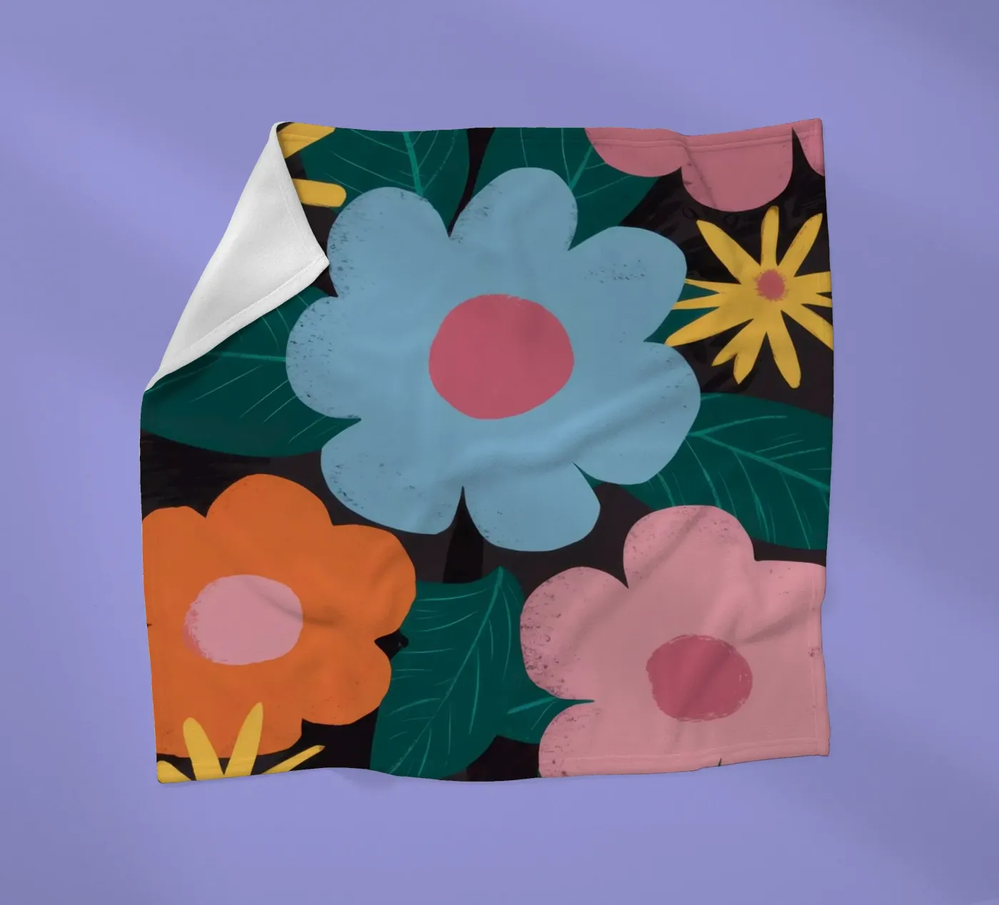 Simple Daisy Pattern fleece blanket by Obs Canvas