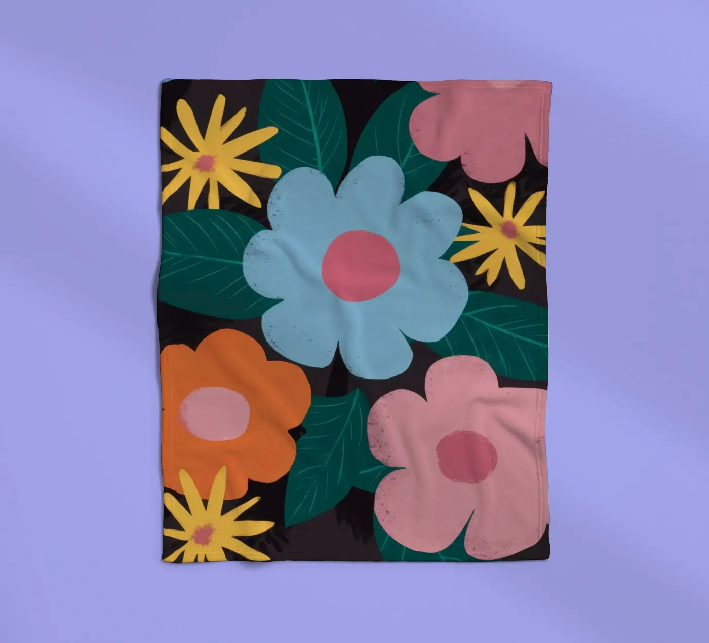 Simple Daisy Pattern fleece blanket by Obs Canvas