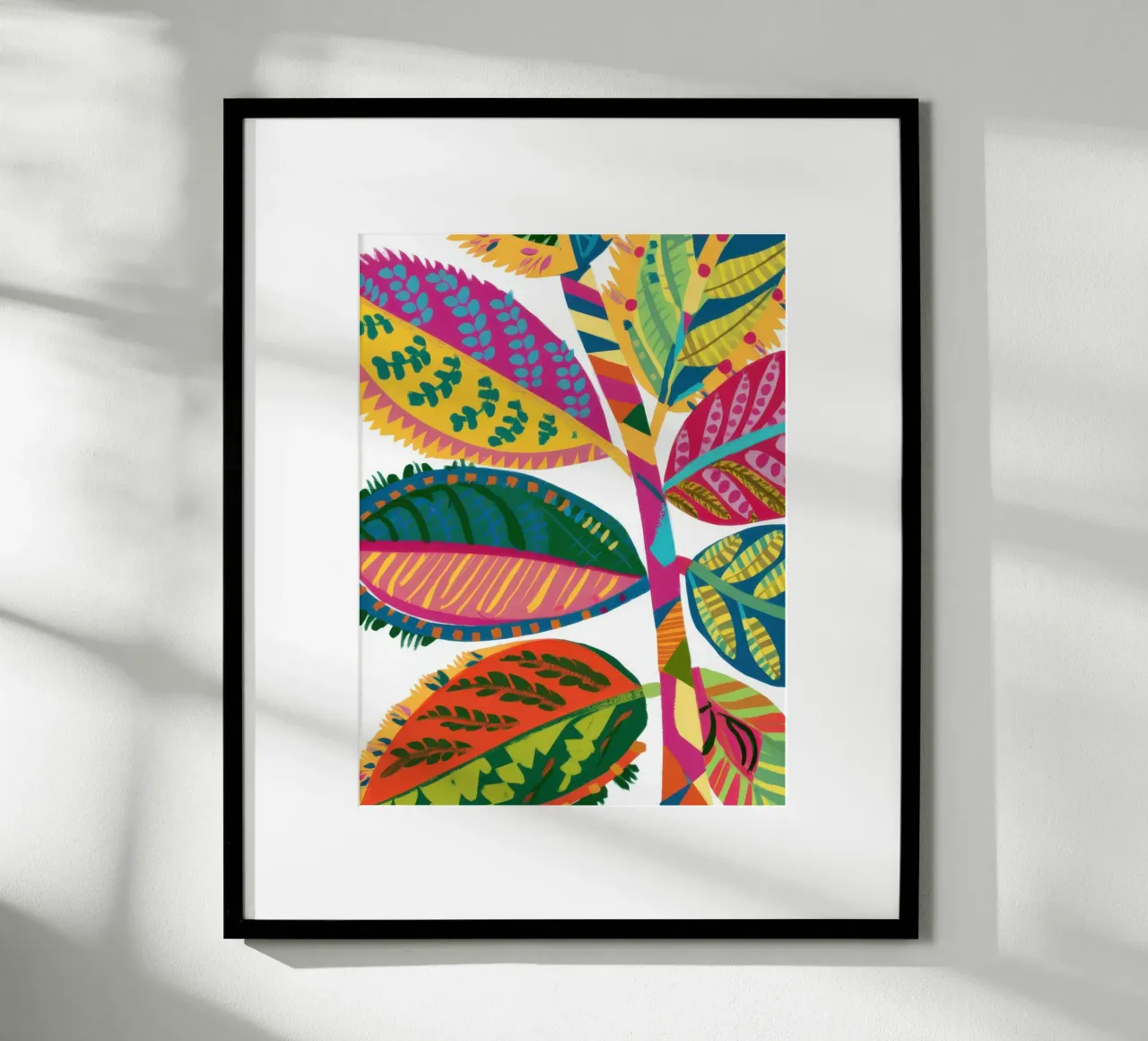 Foglia arcobaleno intricata poster con telaio in plastica da Thistle Bloom
