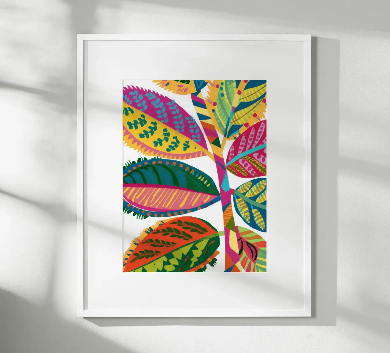 Foglia arcobaleno intricata poster con telaio in plastica da Thistle Bloom