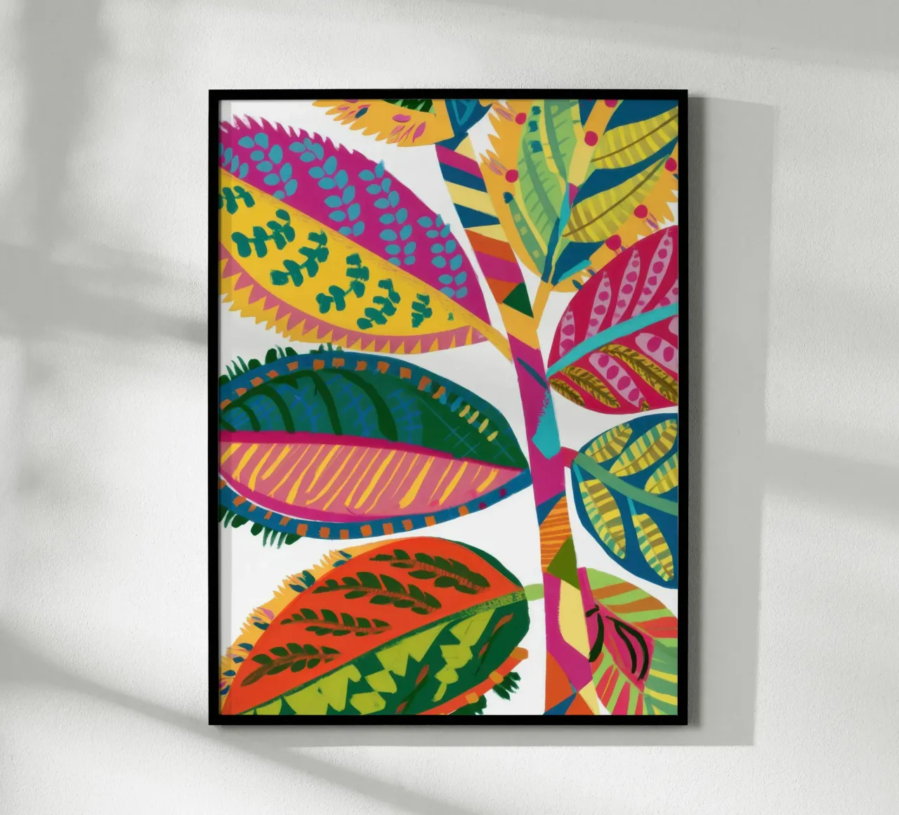Foglia arcobaleno intricata poster con telaio in plastica da Thistle Bloom