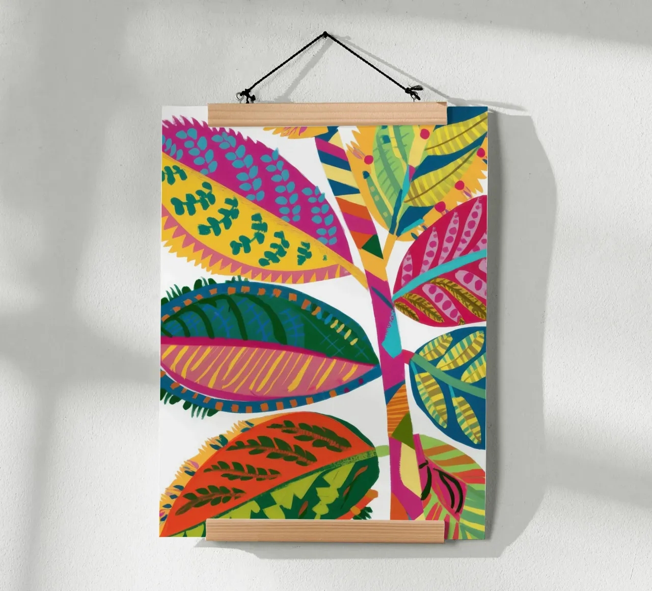 Foglia arcobaleno intricata poster con telaio in plastica da Thistle Bloom
