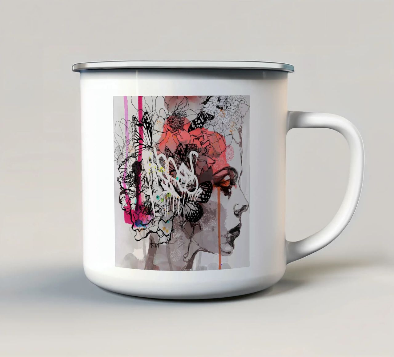 c o s m i c w a v e s mug en émail de Giulio Iurissevich